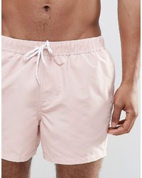 Asos Brand Swim Shorts 2 Pack In Pinkgray Short Length Save 17%