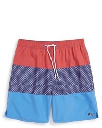 Vineyard Vines Pieced Flag Whale Bungalow Swim Trunks