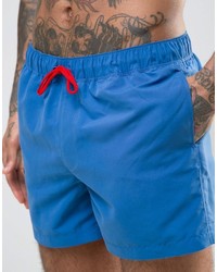 Asos Swim Shorts In Blue Short Length