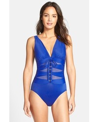 Miraclesuit Ansonia Mesh Inset One Piece Swimsuit