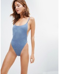 Blue Life Faux Suede Oasis Removal Chain Swimsuit