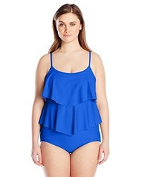 Maxine Of Hollywood Tricot Tiered One Piece Swimsuit