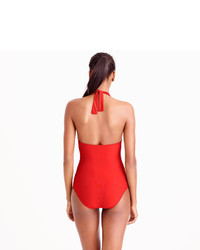 J.Crew Ruched Halter One Piece Swimsuit