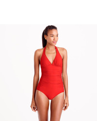 J.Crew Ruched Halter One Piece Swimsuit