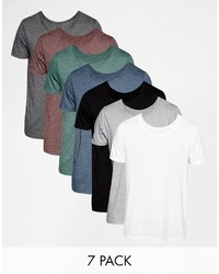 Asos Brand T Shirt With Scoop Neck 7 Pack Save 24%