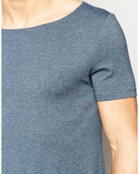 Asos Brand Muscle T Shirt With Boat Neck In Dark Green