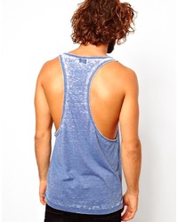 Asos Tank With Extreme Racer Back And Burnout Wash