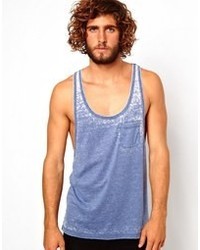 Asos Tank With Extreme Racer Back And Burnout Wash