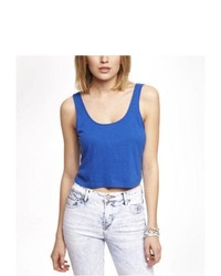 Express Relaxed Cropped Tank Blue X Small