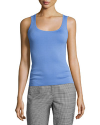 Michael Kors Michl Kors Collection Cashmere Scoop Neck Shell Tank Blue
