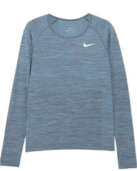 Nike Dri Fit Textured Jersey Top Storm Blue