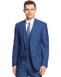 Calvin Klein X Mid Blue Stripe Vested Extra Slim Fit Suit