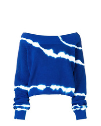 Blue Tie-Dye Crew-neck Sweater