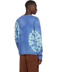 The Elder Statesman Blue Spiral City Simple Sweater