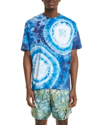 Amiri Embroidered Ma Logo Watercolor Tie Dye Cotton Graphic Tee In Blue At Nordstrom