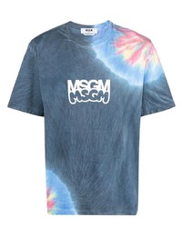 MSGM Logo Print Tie Dye T Shirt