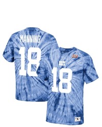 Mitchell & Ness Peyton Manning Royal Indianapolis Colts Tie Dye Super Bowl Xli Retired Player Name Number T Shirt