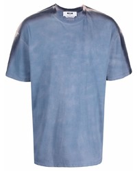 MSGM Tie Dye Print Cotton T Shirt