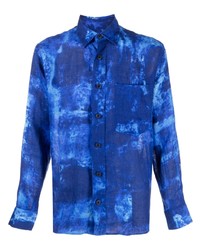 Destin Tie Dye Pattern Linen Shirt
