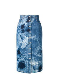Blue Tie-Dye Midi Skirt