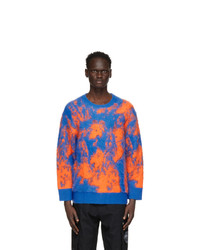 Blue Tie-Dye Mohair Crew-neck Sweater