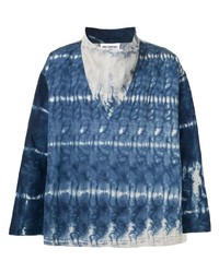 Hed Mayner Tie Dye Wide Collar Shirt