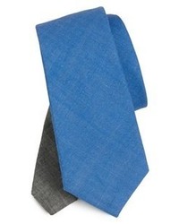 Edit by The Tie Bar Solid Linen Tie Blue Regular