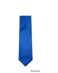 TheDapperTie Royal Blue Solid Woven Micro Fiber Tie With Hanky Solid