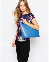 Ted Baker Crosshatch Shopper With Printed Lining Removable Pouch