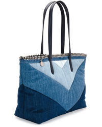 Stella McCartney Falabella East West Denim Shopper Tote Bag Blue