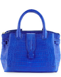 Nancy Gonzalez New Cristina Medium Crocodile Tote Bag Blue Matte