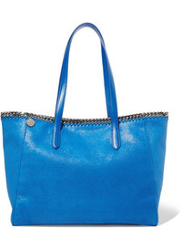 Stella McCartney The Falabella Faux Brushed Leather Tote Blue