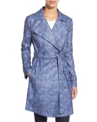 Kenneth Cole New York Faux Linen Long Trench Coat
