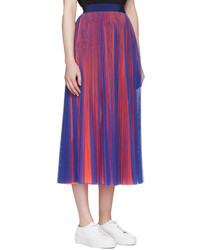 MSGM Blue And Orange Tulle Skirt