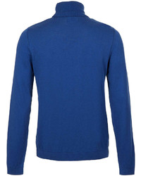 Topman Blue Turtle Neck Sweater