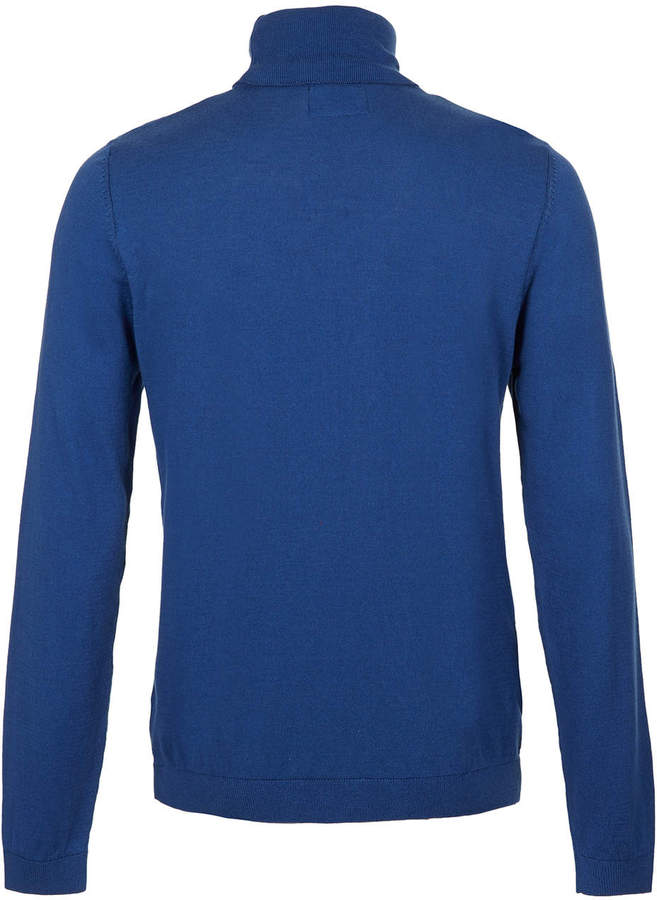 Topman Blue Turtle Neck Sweater, $48 | Topman | Lookastic