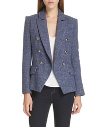 Blue Tweed Double Breasted Blazer