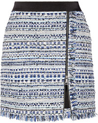 Blue Tweed Mini Skirt