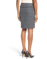 Anne Klein Contrast Trim Boucle Tweed Pencil Skirt