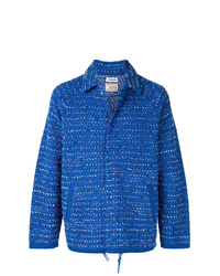 Blue Tweed Shirt Jacket