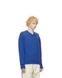 Off-White Blue Cashmere Logo Sweater