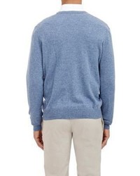 Piattelli Cashmere V Neck Sweater Blue Size Small