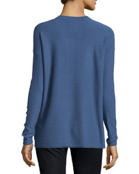 Vince Cashmere V Neck Sweater Oxford Blue