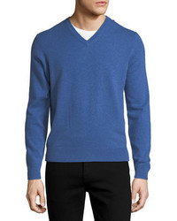 Neiman Marcus Cloud Cashmere V Neck Sweater