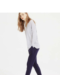 LOFT Lou Grey Merino Wool V Neck Sweater