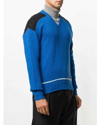 Prada Panelled V Neck Sweater
