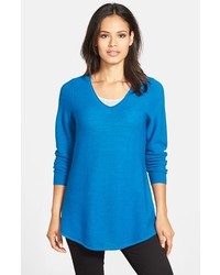 Eileen Fisher Shirttail Hem V Neck Merino Sweater