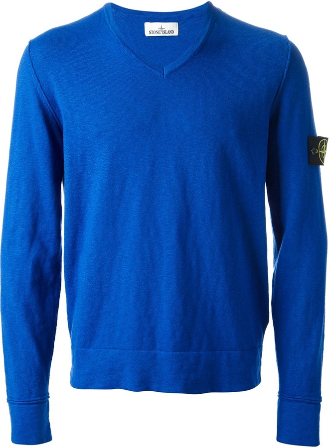Montgomery Zakje Whitney Stone Island V Neck Sweater, $195 | farfetch.com | Lookastic