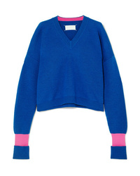Maison Margiela Two Tone Wool Blend Sweater