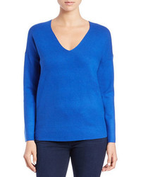 DKNY V Neck Silk Blend Sweater